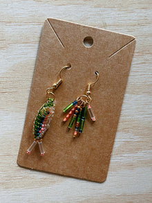  Hand Beaded Earrings - One of a Kind (the guppy set)